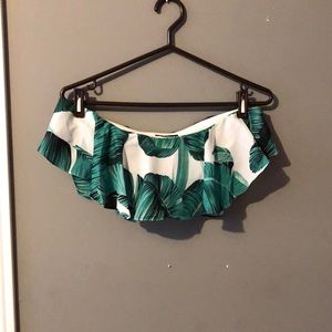 Fashion Nova tropical leaf strapless top
